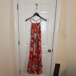 Free People dress size small pink red blue heat wave midi